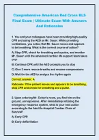 2026-2027 Comprehensive American Red Cross BLS&NewLine;Final Exam &vert; Ultimate Exam With Answers&NewLine;And Rationales
