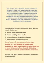 Psyc 210 Final Exam &sol; Abnormal Psychology Portage Learning Exam Actual 2026&sol;2027 High Yield Practice Questions And Study Guide Accurate Exam Complete Real Questions And Correct Verified Answers With Detailed Rationales &lpar;100&percnt; Reliable Solutions&rpar; Currently 