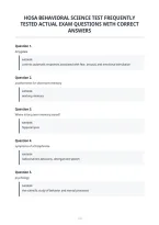 Hosa Behavioral Science Test Frequently&NewLine;Tested Actual Exam Questions With Correct&NewLine;Answers&NewLine;