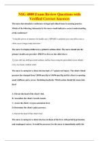 NSG 4800 Exam Review Questions with&NewLine;Verified Correct Answers