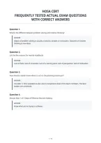 Hosa Cert&NewLine;Frequently Tested Actual Exam Questions&NewLine;With Correct Answers