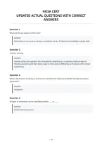 Hosa Cert&NewLine;Updated Actual Questions With Correct&NewLine;Answers