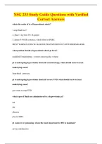 NSG 233 Study Guide Questions with Verified&NewLine;Correct Answers