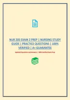 Nur 205 Exam 2 Prep &vert; Nursing Study Guide &vert; Practice Questions &vert; 100&percnt; Verified &vert; A&plus; Guarantee