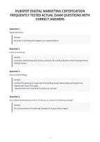 Hubspot Digital Marketing Certification&NewLine;Frequently Tested Actual Exam Questions With&NewLine;Correct Answers