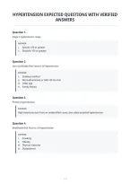 Hypertension Expected Questions With Verified&NewLine;Answers