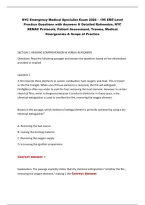 NYC Emergency Medical Specialist Exam 2026 &ndash; 195 EMT-Level &NewLine;Practice Questions with Answers & Detailed Rationales&comma; NYC &NewLine;REMAC Protocols&comma; Patient Assessment&comma; Trauma&comma; Medical &NewLine;Emergencies & Scope of Practice