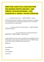 Nr607 Final Exam Actual Exam Questions &NewLine;And Answers Updated 2026&sol;2027 &vert; 100&percnt; &NewLine;Verified &vert; Detailed Rationales &ndash; Pass &NewLine;Guaranteed A&plus; Graded &vert; Instant Download 