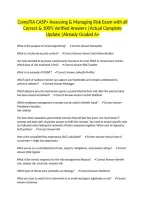 CompTIA CASP&plus; Assessing & Managing Risk Exam with all Correct & 100&percnt; Verified Answers &vert;Actual Complete Update &vert;Already Graded A&plus;