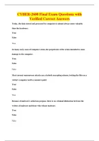 CYBER-2600 Final Exam Questions with&NewLine;Verified Correct Answers