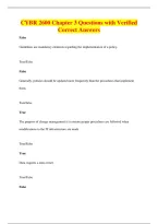 CYBR 2600 Chapter 3 Questions with Verified&NewLine;Correct Answers