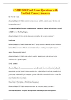 CYBR 2600 Final Exam Questions with&NewLine;Verified Correct Answers