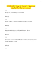 CYBR 2600 - Security Chapter 2 Questions&NewLine;with Verified Correct Answers