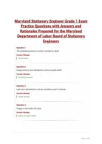 Maryland Stationary Engineer Grade 1 Exam&NewLine;Practice Questions with Answers and&NewLine;Rationales Prepared for the Maryland&NewLine;Department of Labor Board of Stationary&NewLine;Engineers