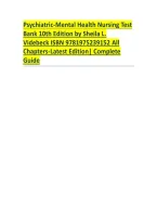 Psychiatric-Mental Health Nursing 10th Edition by Sheila L&period; Videbeck &vert; All Chapters Practice Questions&comma; Answers & Rationales &vert; 2026 Study Guide&NewLine;&NewLine;