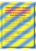 NUR 203 EXAM 1 Updated&NewLine;Actual Exam Questions And&NewLine;Correct Answers Graded A&plus;&NewLine;2026&sol;2027 Edition&NewLine;Students can demonstrate the principles and competencies of providing&NewLine;atraumatic care to pediatric clients&period; - Answers  -Prevent&NewLine;or minimize physical stresso