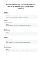 Intro To Behavioral Science Latest Actual&NewLine;Exam With Verified Questions & Correct&NewLine;Answers