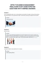 Intro To Business Management&NewLine;Final Exam Study Guide Expected&NewLine;Questions With Verified Answers