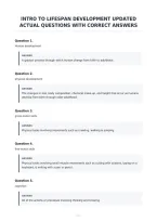 Intro To Lifespan Development Updated&NewLine;Actual Questions With Correct Answers