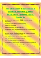 nur 204 exam 3 Questions &&NewLine;Verified Answers &lpar;Latest&NewLine;2026&sol; 2027 Update&rpar; 100&percnt; &vert;&NewLine;Grade A&plus;&NewLine;total patient care &lpar;case method&rpar; -- nurse assumes total&NewLine;responsibility&NewLine;- provides increase autonomy and responsibility&NewLine;- easier to be accountable&NewLine;- theoreticall