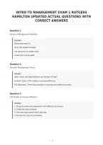 Intro To Management Exam 1 Rutgers&NewLine;Hamilton Updated Actual Questions With&NewLine;Correct Answers&NewLine;