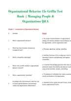 Organizational Behavior 15e Griffin Test &NewLine;Bank &vert; Managing People & Organizations &NewLine;Q&A