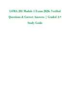 LOMA 281 Module 1 Exam 2026&colon; Verified &NewLine;Questions & Correct Answers &vert; Graded A&plus; &NewLine;Study Guide 