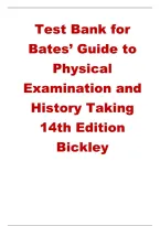Test Bank for Bates&rsquo; Guide to Physical Examination and History Taking 14th Edition &ndash; Bickley