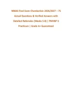 NR606 Final Exam Chamberlain 2026&sol;2027 &ndash; 75 Actual &NewLine;Questions & Verified Answers with Detailed &NewLine;Rationales &lpar;Weeks 5-8&rpar; &vert; PMHNP II Practicum &vert; Grade &NewLine;A&plus; Guaranteed 