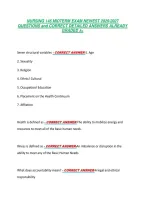Nursing 145 Midterm Exam Newest 2026&sol;2027 &NewLine;Questions And Correct Detailed Answers Already &NewLine;Graded A&plus; 