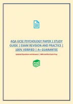 Aqa Gcse Psychology Paper 1 Study Guide &vert; Exam Revision And Practice &vert; 100&percnt; Verified &vert; A&plus; Guarantee