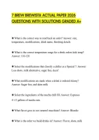 7 Brew Brewista Actual Paper 2026&NewLine;Questions With Solutions Graded A&plus;