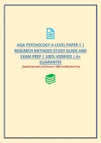 Aqa Psychology A-Level Paper 1 &vert; Research Methods Study Guide And Exam Prep &vert; 100&percnt; Verified &vert; A&plus; Guarantee