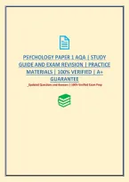 Psychology Paper 1 Aqa &vert; Study Guide And Exam Revision &vert; Practice Materials &vert; 100&percnt; Verified &vert; A&plus; Guarantee
