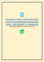 Psychology Paper 1 Exam Questions &vert; Practice Question Bank And Revision Guide &vert; 100&percnt; Verified &vert; A&plus; Guarantee