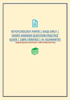 Ib Psychology Paper 1 Saqs Only &vert; Short-Answer Question Practice Guide &vert; 100&percnt; Verified &vert; A&plus; Guarantee