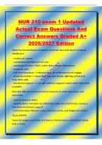 NUR 210 exam 1 Updated&NewLine;Actual Exam Questions And&NewLine;Correct Answers Graded A&plus;&NewLine;2026&sol;2027 Edition&NewLine;Describe the attributes of person-centered care and show it impacts&NewLine;healthcare&NewLine;- respect pt&period; values&NewLine;- coordination&sol;integration of care&NewLine;- continuity to car