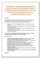 Nr 446 Exam &ndash; Comprehensive Questions And Answers &vert; Verified And Well-Detailed Answers &vert; Detailed Explanations And Rationales &vert; Complete Exam Preparation Study Guide &vert; Practice Questions &vert; Latest Exam Update
