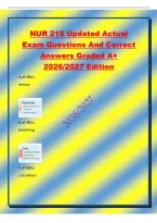 NUR 215 Updated Actual&NewLine;Exam Questions And Correct&NewLine;Answers Graded A&plus;&NewLine;2026&sol;2027 Edition 