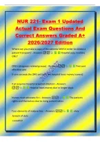NUR 221- Exam 1 Updated&NewLine;Actual Exam Questions And&NewLine;Correct Answers Graded A&plus;&NewLine;2026&sol;2027 Edition&NewLine;Where can you make a copy of the patients MAR in order to initiate a&NewLine;patient transport&quest; - Answers  Hospital copy machine&NewLine;ONLY&NewLine;DRG's &lpar;diagnosis rela