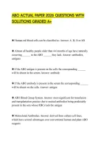 Abo Actual Paper 2026 Questions With&NewLine;Solutions Graded A&plus;&NewLine;