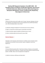 Barkley ENP Diagnostic Readiness Test &lpar;DRT&rpar; 2026 &ndash; 190 &NewLine;Emergency Nurse Practitioner Certification Questions with Answers&NewLine;& Detailed Rationales&comma; Medical Screening&comma; Differential Diagnosis&comma; &NewLine;Emergency Management&comma; Trauma&comma; Cardiovascular&comma; Respiratory&comma; &NewLine;Ne