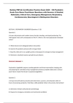 Barkley PNP-AC Certification Practice Exam 2026 &ndash; 150 Paediatric &NewLine;Acute Care Nurse Practitioner Questions with Answers & Detailed &NewLine;Rationales&comma; Critical Care&comma; Emergency Management&comma; Respiratory&comma; &NewLine;Cardiovascular&comma; Neurological & Multisystem Disorders