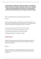 Barkley PNP-PC Certification Practice Exam 2026 &ndash; 190 Paediatric &NewLine;Primary Care Nurse Practitioner Questions with Answers & Detailed&NewLine;Rationales&comma; Child Development&comma; Preventive Care&comma; Immunizations&comma; &NewLine;Common Paediatric Disorders&comma; Pharmacology & Clinical Rea