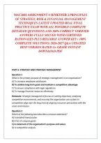 Mac2602 Assignment 1 Semester 2 Principles Of Strategy&comma; Risk & Financial Management Techniques Latest Updated Real Final Practice Exam With All Possible Complete Detailed Questions And 100&percnt; Correct Verified Answers Fully Solved With Certified Rationales P