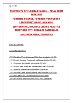 UF PHA6936 Forensic Toxicology & Forensic Science Final Exam Prep &lpar;2026&sol;2027&rpar; &ndash; 280&plus; Practice Questions with Detailed Rationales &vert; University of Florida Test Bank &vert; Graded A&plus;&NewLine;