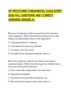 Ati Proctored Fundamental Exam Script&NewLine;2026 Full Questions And Correct&NewLine;Answers Graded A&plus;
