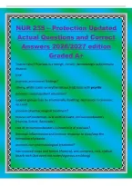 NUR 235 &ndash; Protection Updated&NewLine;Actual Questions and Correct&NewLine;Answers 2026&sol;2027 edition&NewLine;Graded A&plus;&NewLine;True or false&quest; Psoriasis is a benign&comma; chronic dermatologic autoimmune&NewLine;disease&period;&NewLine;true&NewLine;psoriasis assessment findings&quest;&NewLine;silvery&comma; white scales on erythematous 