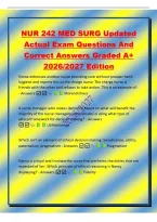 NUR 242 MED SURG Updated&NewLine;Actual Exam Questions And&NewLine;Correct Answers Graded A&plus;&NewLine;2026&sol;2027 Edition&NewLine;Nurse witnesses another nurse providing care without prosper hand&NewLine;hygiene and reports this to the charge nurse&period; The charge nurse is&NewLine;friends with the other