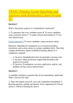 TPATC Practice Exam Questions and Answers with Rationales Latest Version A&plus;